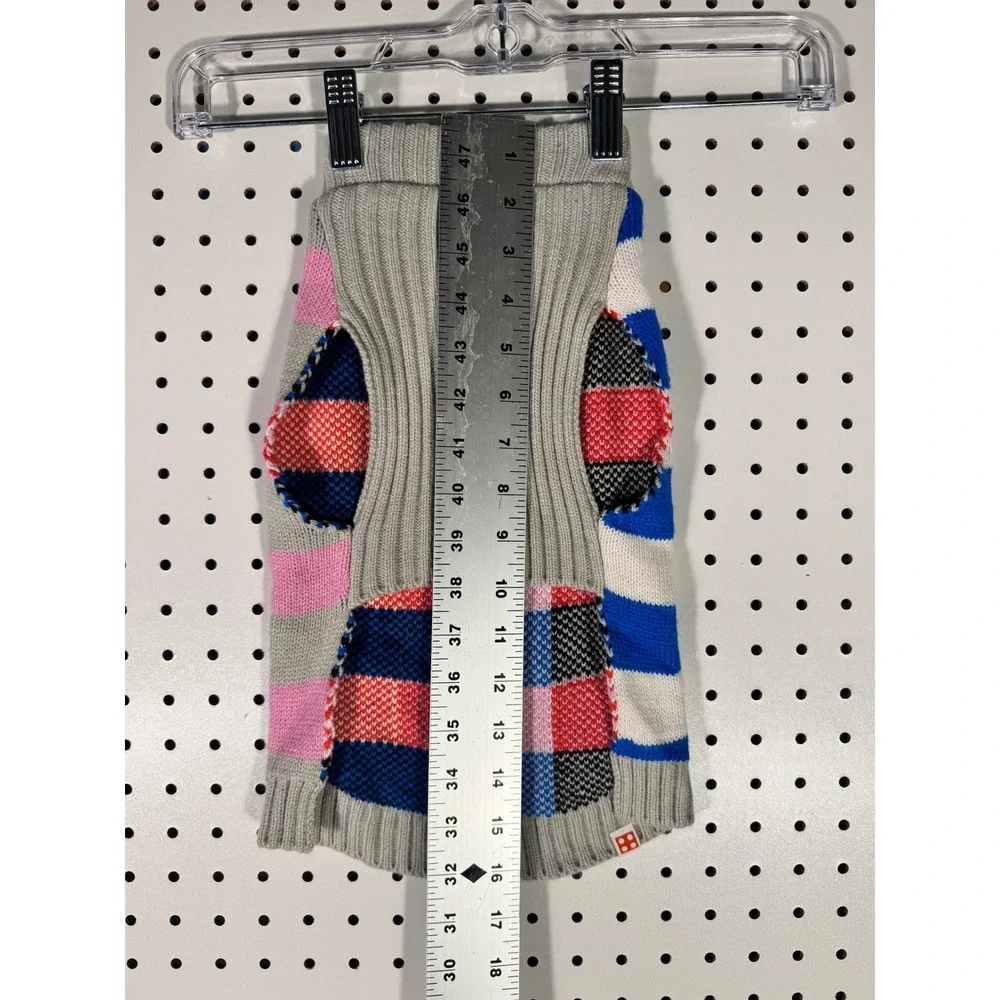 LEGO x Target Dog Sweater Colorblock Striped Knit Pet Apparel Grey Blue Small